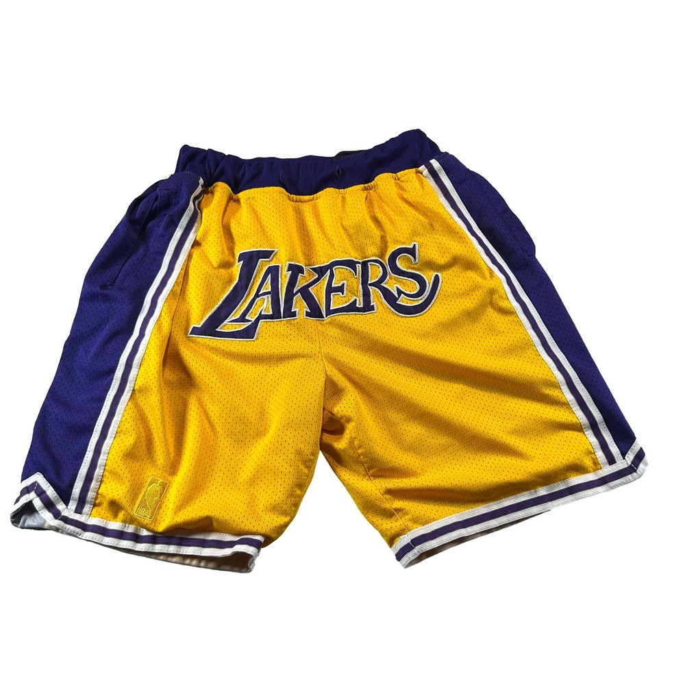 Just Don Basketball Shorts Mens Medium Yellow 1996-97 Los Angeles Lakers Mesh